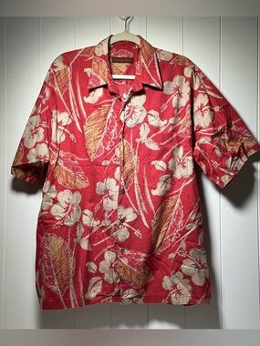 Tori Richard Button Front Camp Shirt Mens XL Floral Cotton Lawn Made In Hawaii
